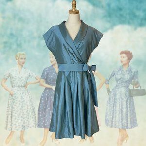 Jones Studio Blue Dress Vintage Look